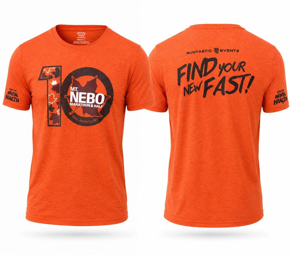 Mt Nebo Marathon & Half 10 Year Anniversary T-Shirt Men's Large Orange Running